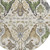 8' Ivory Green And Brown Round Floral Washable Indoor Outdoor Area Rug