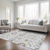 9' X 12' Silver Gray And Taupe Floral Washable Indoor Outdoor Area Rug