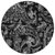 8' Black Gray And Charcoal Round Paisley Washable Indoor Outdoor Area Rug
