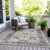 8' X 10' Beige And Blue Floral Washable Indoor Outdoor Area Rug