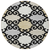 8' Black Gray And Ivory Round Trellis Washable Indoor Outdoor Area Rug