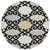 8' Black Gray And Ivory Round Trellis Washable Indoor Outdoor Area Rug