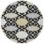 8' Black Gray And Ivory Round Trellis Washable Indoor Outdoor Area Rug