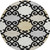 8' Black Gray And Ivory Round Trellis Washable Indoor Outdoor Area Rug