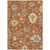 10' X 14' Orange Ivory And Gray Floral Washable Indoor Outdoor Area Rug