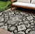 9' X 12' Black Gray And Beige Medallion Washable Indoor Outdoor Area Rug