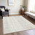 8' X 10' Ivory And Beige Striped Washable Indoor Outdoor Area Rug
