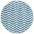 8' Teal Blue And Ivory Round Chevron Washable Indoor Outdoor Area Rug