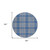 8' Gray Blue And Ivory Round Plaid Washable Indoor Outdoor Area Rug