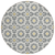 8' Gray Ivory And Gold Round Floral Medallion Washable Indoor Outdoor Area Rug