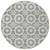 8' Gray Ivory And Gold Round Floral Medallion Washable Indoor Outdoor Area Rug
