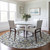 8' Gray Ivory And Gold Round Floral Medallion Washable Indoor Outdoor Area Rug