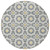 8' Gray Ivory And Gold Round Floral Medallion Washable Indoor Outdoor Area Rug