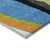 9' X 12' Denim Blue Copper And Green Abstract Washable Indoor Outdoor Area Rug