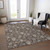 8' X 10' Chocolate Beige And Taupe Floral Washable Indoor Outdoor Area Rug