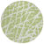 8' Round Green and White Round Abstract Washable Non Skid Indoor Outdoor Area Rug