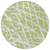8' Round Green and White Round Abstract Washable Non Skid Indoor Outdoor Area Rug