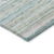 8' Teal Blue Round Striped Washable Indoor Outdoor Area Rug