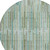 8' Artichoke Green And Teal Blue Round Striped Washable Indoor Outdoor Area Rug