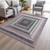 10' X 14' Blush Gray And Green Geometric Washable Indoor Outdoor Area Rug