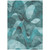 10' X 14' Teal Abstract Washable Non Skid Indoor Outdoor Area Rug Contemporary Style - Teal Blue Color
