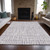 8' X 10' Lilac Purple And Ivory Striped Washable Indoor Outdoor Area Rug