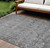 10' X 14' Gray Oriental Washable Indoor Outdoor Area Rug