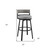 33" Light Gray Metal Swivel Low back Outdoor Bar Height chair with Footrest