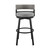 33" Light Gray Metal Swivel Low back Outdoor Bar Height chair with Footrest