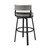 33" Light Gray Metal Swivel Low back Outdoor Bar Height chair with Footrest