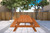 94" Brown Solid Wood Outdoor Picnic Table with Umbrella Hole