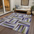 8' X 10' Lavender Brown And Green Geometric Washable Indoor Outdoor Area Rug
