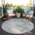 8' Beige Khaki And Gray Round Abstract Washable Indoor Outdoor Area Rug