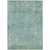 9' X 12' Teal Blue And Ivory Abstract Washable Indoor Outdoor Area Rug - Teal Blue, Ivory