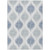 10' X 14' Sky Blue Ivory And Denim Blue Ikat Washable Indoor Outdoor Area Rug