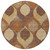 8' Copper Beige And Taupe Round Ogee Washable Indoor Outdoor Area Rug