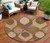 8' Copper Beige And Taupe Round Ogee Washable Indoor Outdoor Area Rug