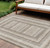 9' X 12' Taupe And Ivory Geometric Washable Indoor Outdoor Area Rug - Taupe, Ivory