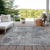 9' X 12' Gray Abstract Washable Non Skid Indoor Outdoor Area Rug