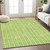 9' X 12' Lime Green And Ivory Striped Washable Indoor Outdoor Area Rug - Lime Green, Ivory