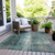 8' X 10' Teal Blue And Ivory Abstract Washable Indoor Outdoor Area Rug - Teal Blue, Ivory