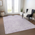 8' X 10' Lavender And Ivory Abstract Washable Indoor Outdoor Area Rug