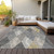 10' X 14' Pewter Gray And Gold Argyle Washable Indoor Outdoor Area Rug