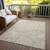 10' X 14' Beige And Tan Abstract Washable Indoor Outdoor Area Rug