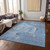 9' X 12' Denim Blue And Ivory Abstract Washable Indoor Outdoor Area Rug Transitional Style - Denim Blue, Ivory Color