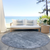 8' Blue And Gray Round Abstract Washable Indoor Outdoor Area Rug