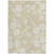 8' X 10' Beige And Ivory Floral Washable Indoor Outdoor Area Rug