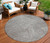 8' Gray Brown And Ivory Round Abstract Washable Indoor Outdoor Area Rug
