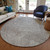 8' Gray Brown And Ivory Round Abstract Washable Indoor Outdoor Area Rug