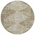8' Fern Green And Beige Round Geometric Washable Indoor Outdoor Area Rug